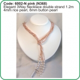 Elegant 3Way Necklace 6002-N pink (N368)